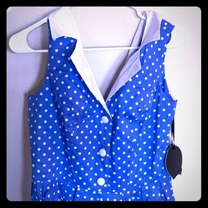 Blue polka dot dress